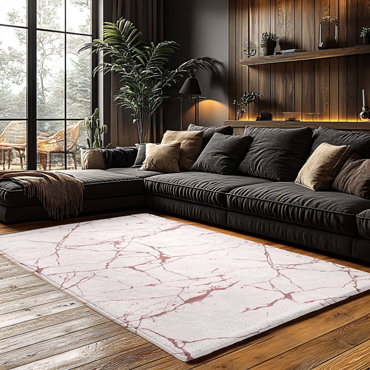 Kaymaz Taban Trend Vintage Yıkanabilir Dijital Baskı Halı