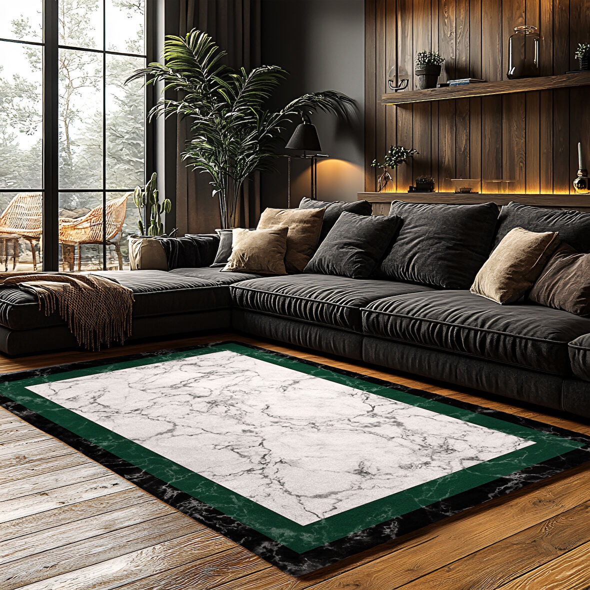 Kaymaz Taban Trend Vintage Yıkanabilir Dijital Baskı Halı