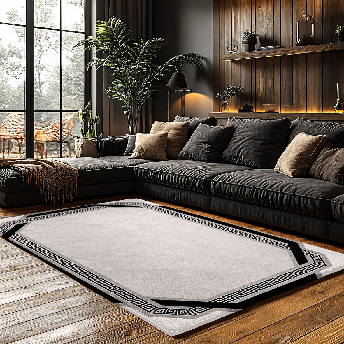 Kaymaz Taban Trend Vintage Yıkanabilir Dijital Baskı Halı