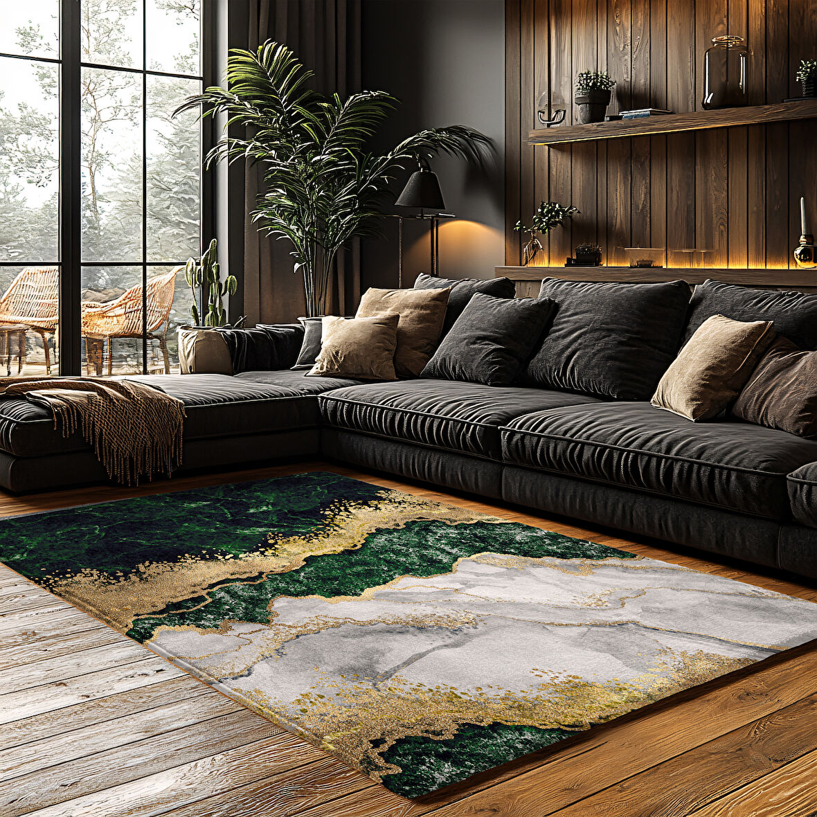 Kaymaz Taban Trend Vintage Yıkanabilir Dijital Baskı Halı