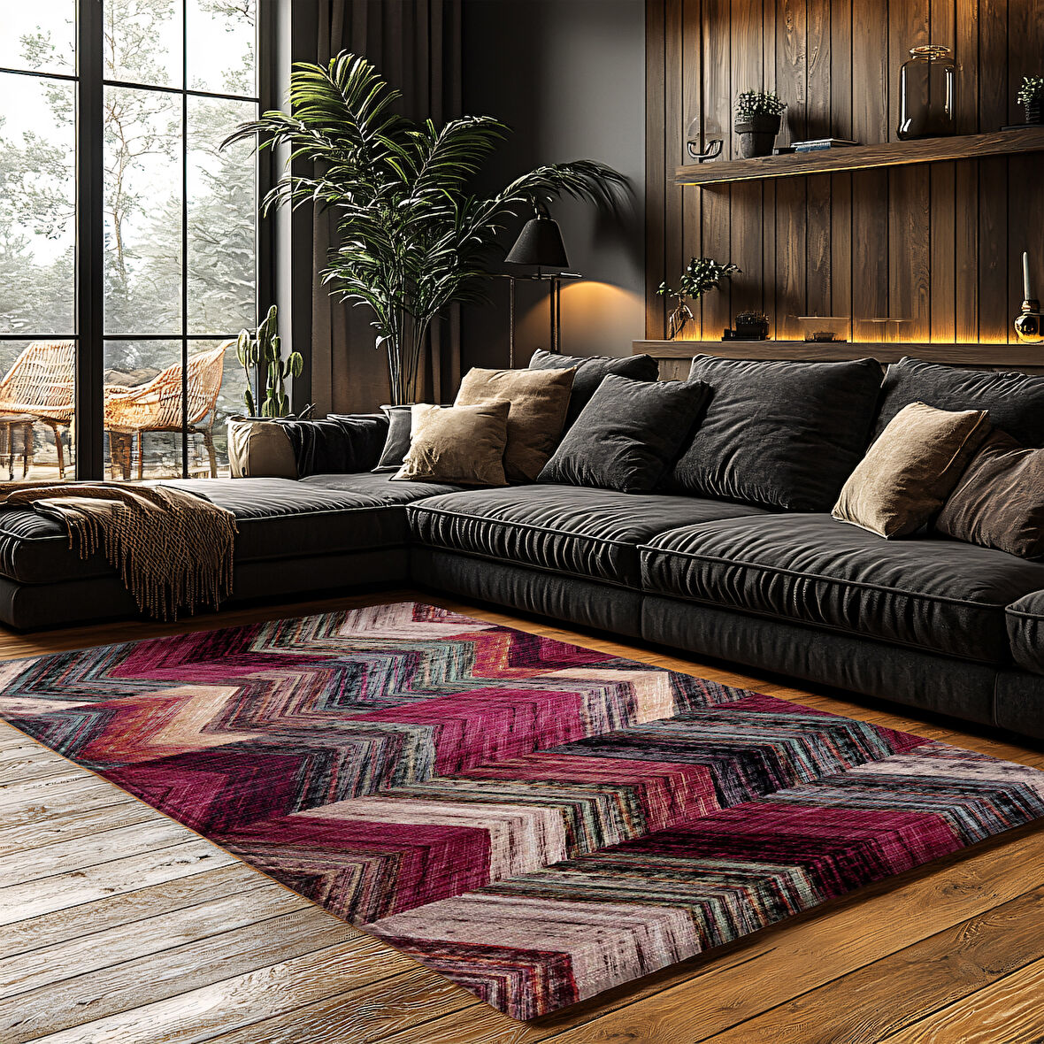 Kaymaz Taban Trend Vintage Yıkanabilir Dijital Baskı Halı