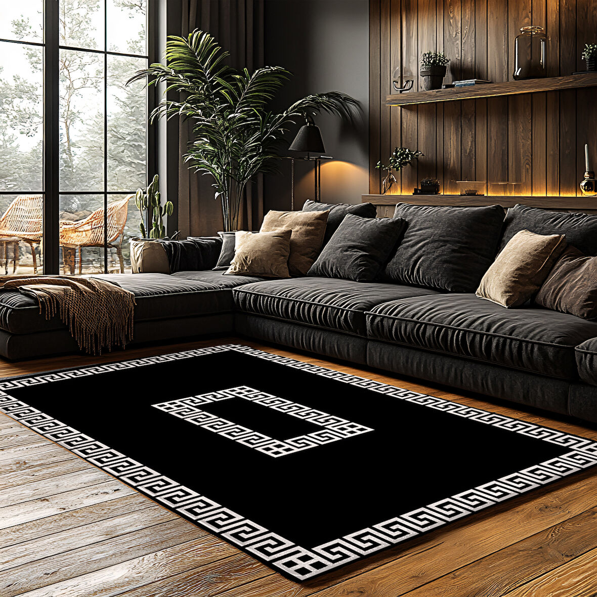 Kaymaz Taban Trend Vintage Yıkanabilir Dijital Baskı Halı