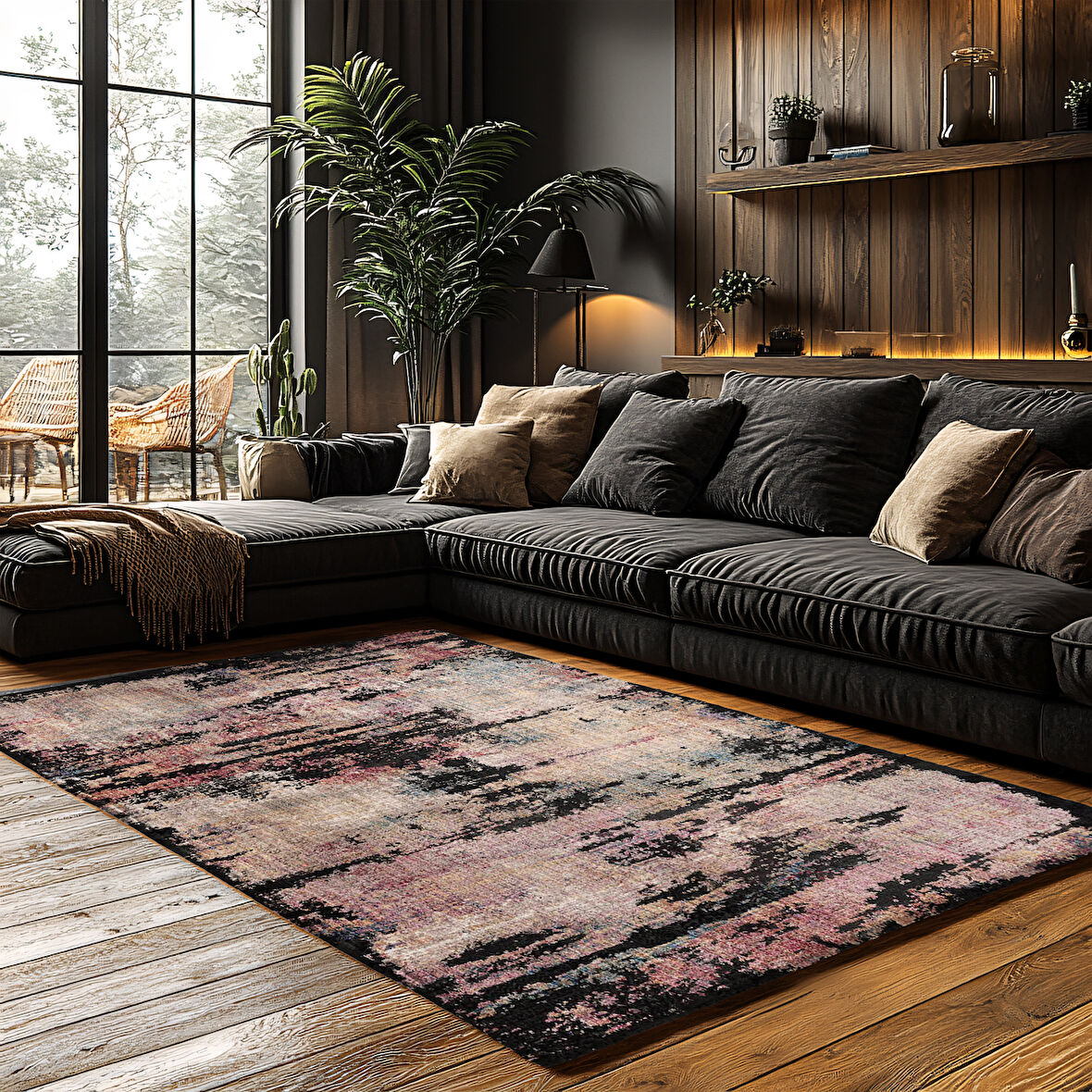 Kaymaz Taban Trend Vintage Yıkanabilir Dijital Baskı Halı