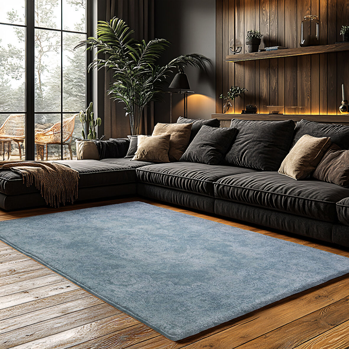 Kaymaz Taban Trend Vintage Yıkanabilir Dijital Baskı Halı