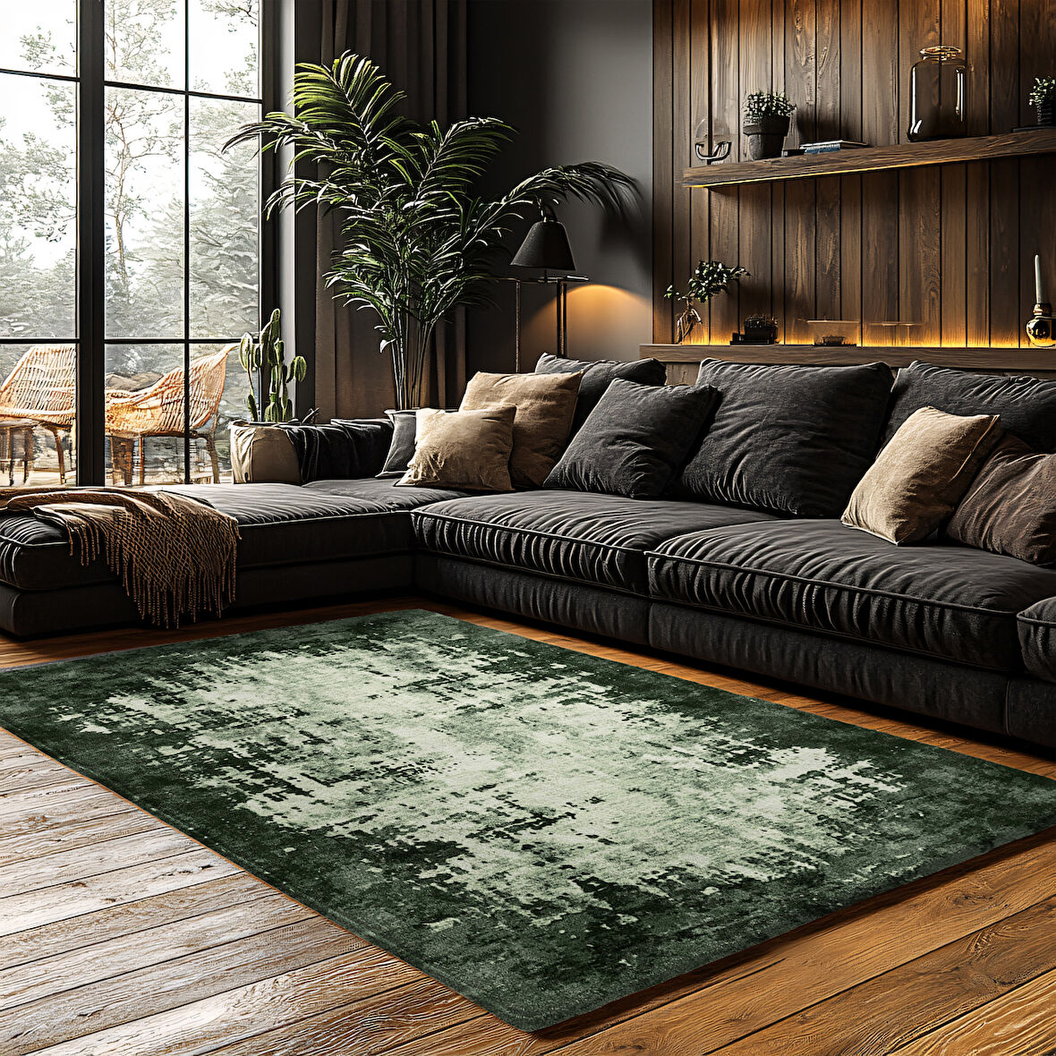 Kaymaz Taban Trend Vintage Yıkanabilir Dijital Baskı Halı