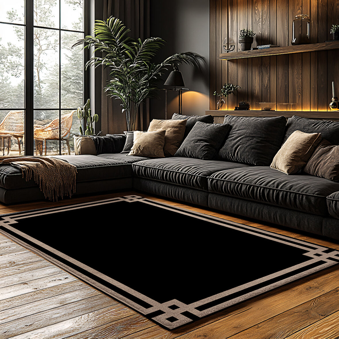 Kaymaz Taban Trend Vintage Yıkanabilir Dijital Baskı Halı