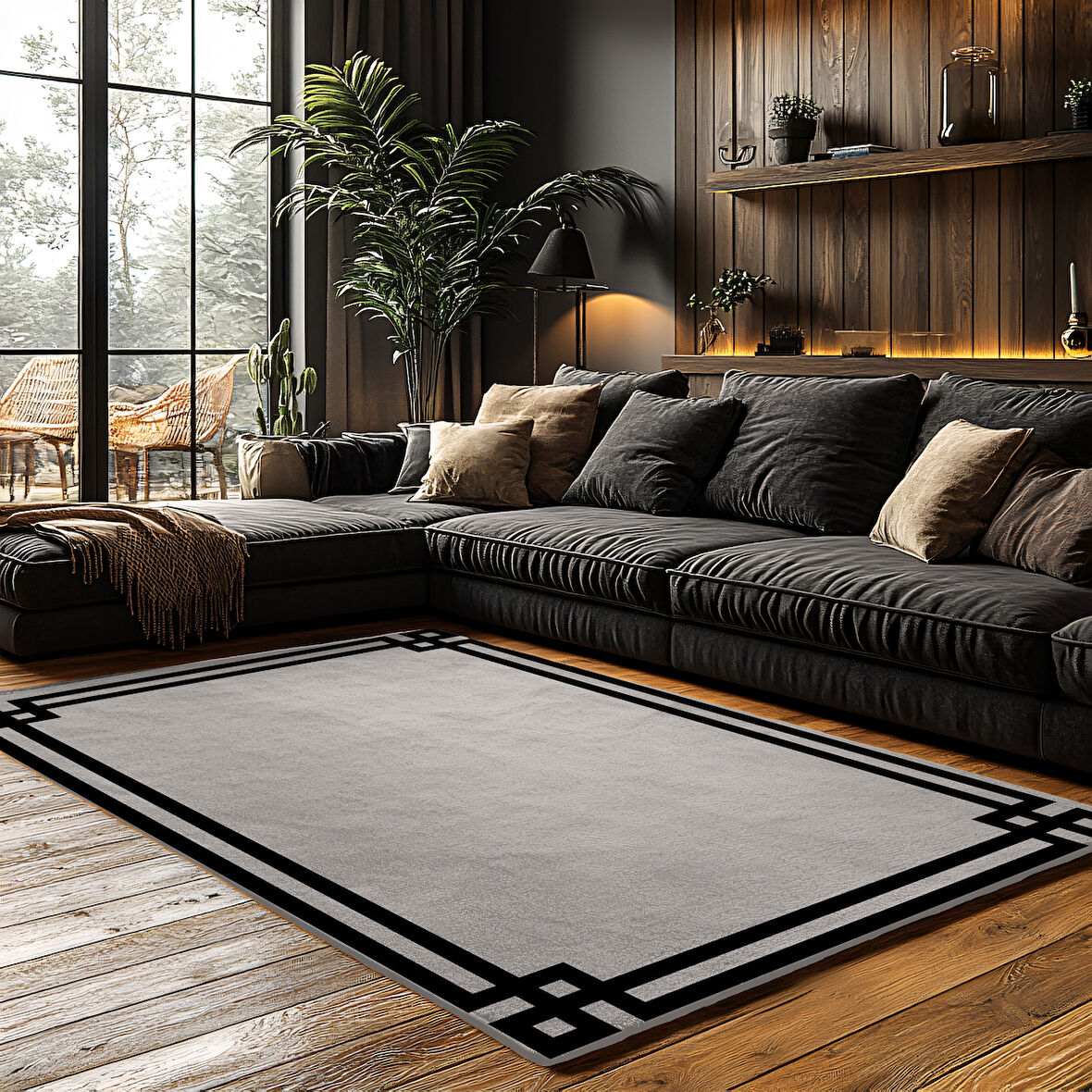 Kaymaz Taban Trend Vintage Yıkanabilir Dijital Baskı Halı