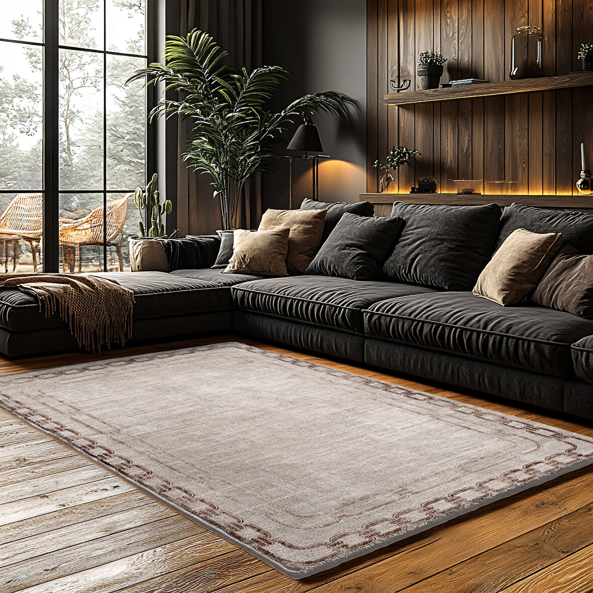 Kaymaz Taban Trend Vintage Yıkanabilir Dijital Baskı Halı