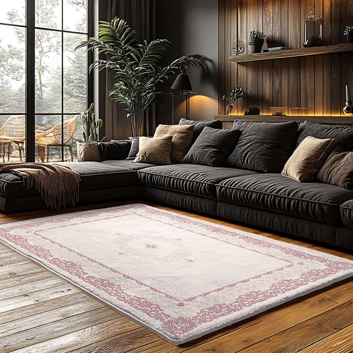 Kaymaz Taban Trend Vintage Yıkanabilir Dijital Baskı Halı