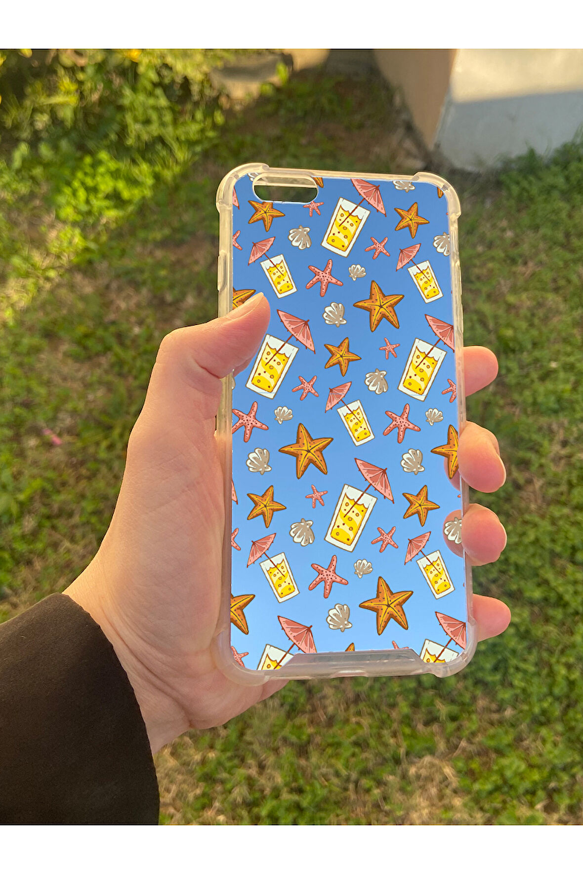 İphone 6S Plus İle Uyumlu Aynalı Limonata Desenli Darbe Kamera Korumalı Silikon Telefon Kılıfı