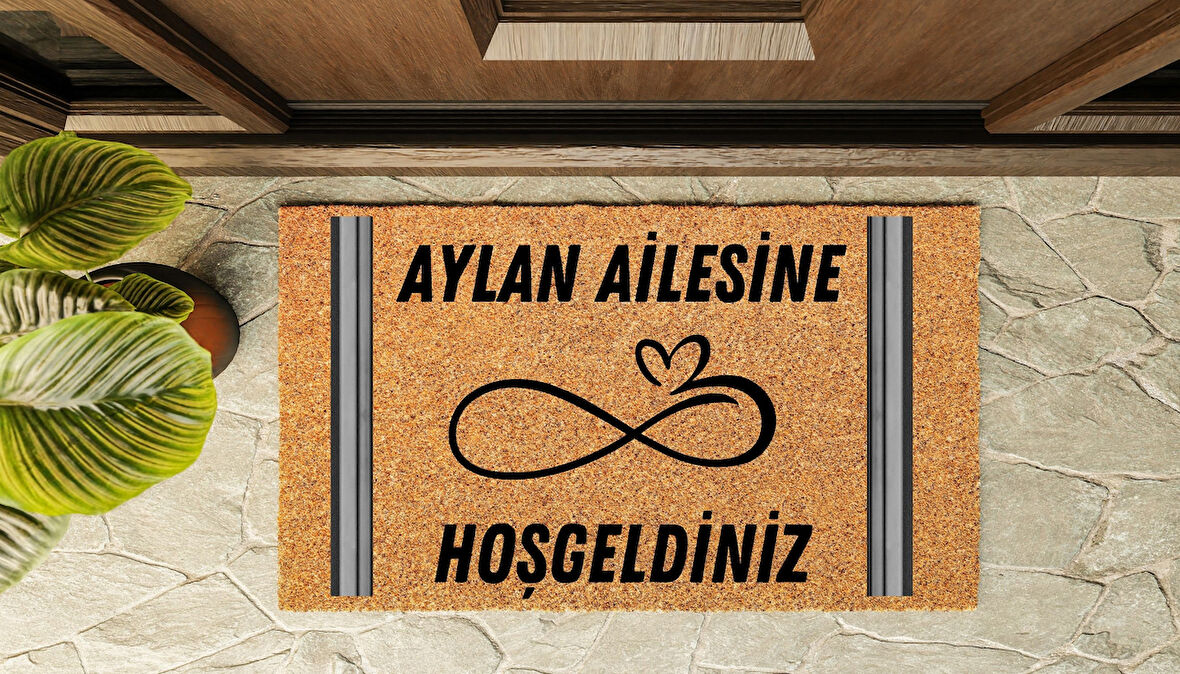 Kapı Önü Paspası Kişiye Özel Yazı Yazılır Koko Model Şerit Sonsuzluk PK-1518