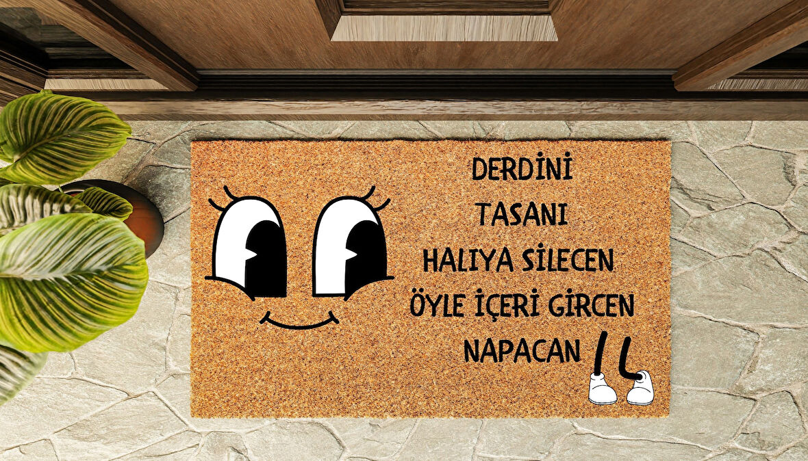 Kapı Önü Paspası Özel Tasarım Koko Model Derdini Tasanı Halıca Silecen PK-1519
