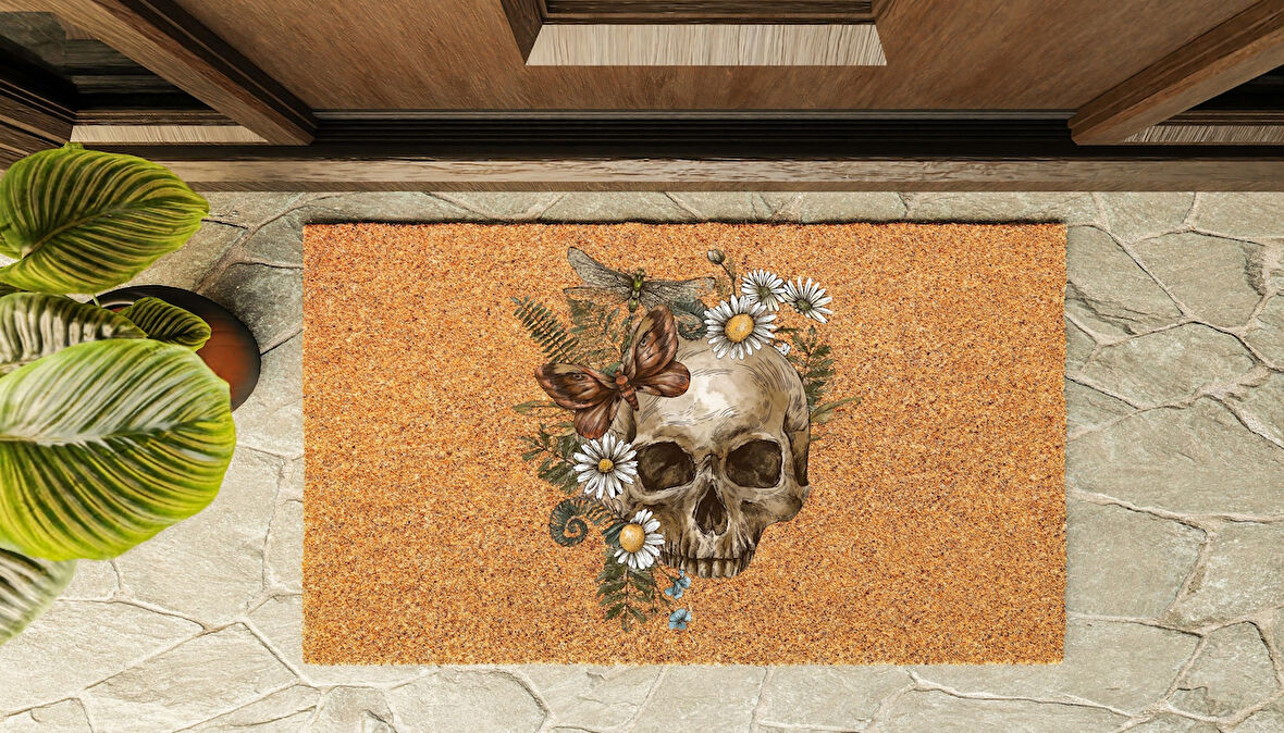 Kapı Önü Paspası Özel Tasarım Koko Model Kurukafa PK-1569