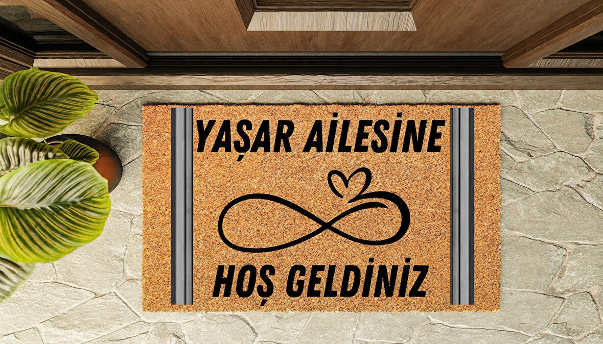 Kapı Önü Paspası Kişiye Özel Yazı Yazılır Koko Model Şerit Sonsuzluk PK-1597