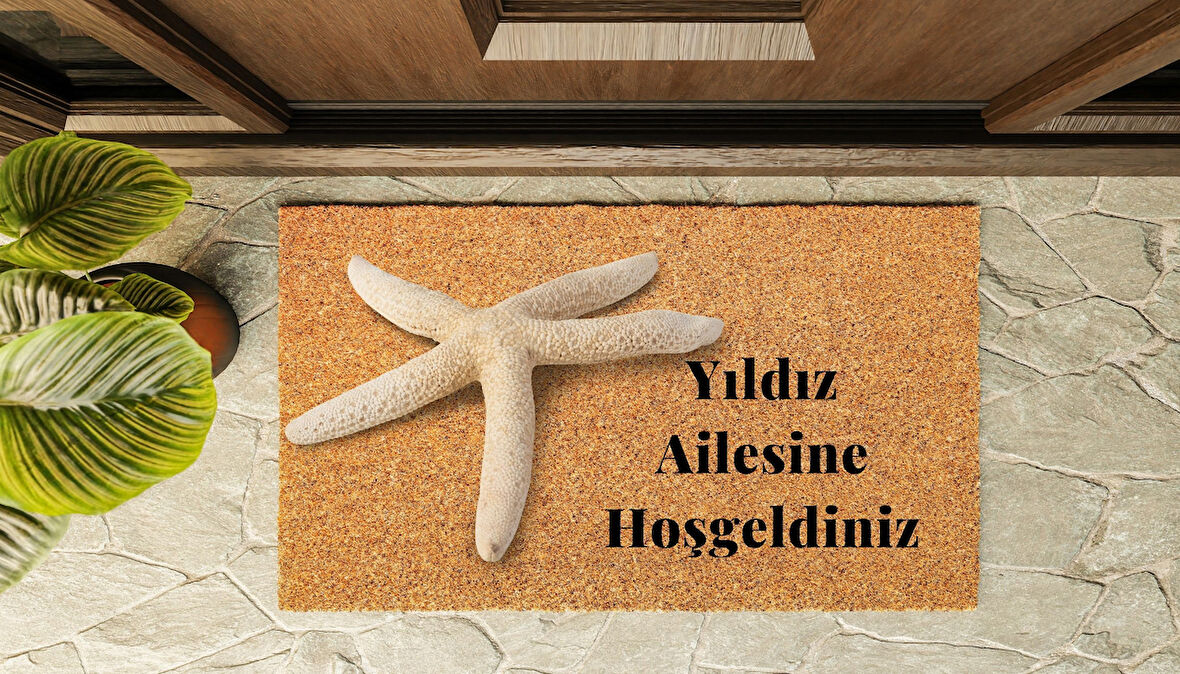 Kapı Önü Paspası Kişiye Özel Yazı Yazılır Koko Model Deniz Yıldızı PK-1600