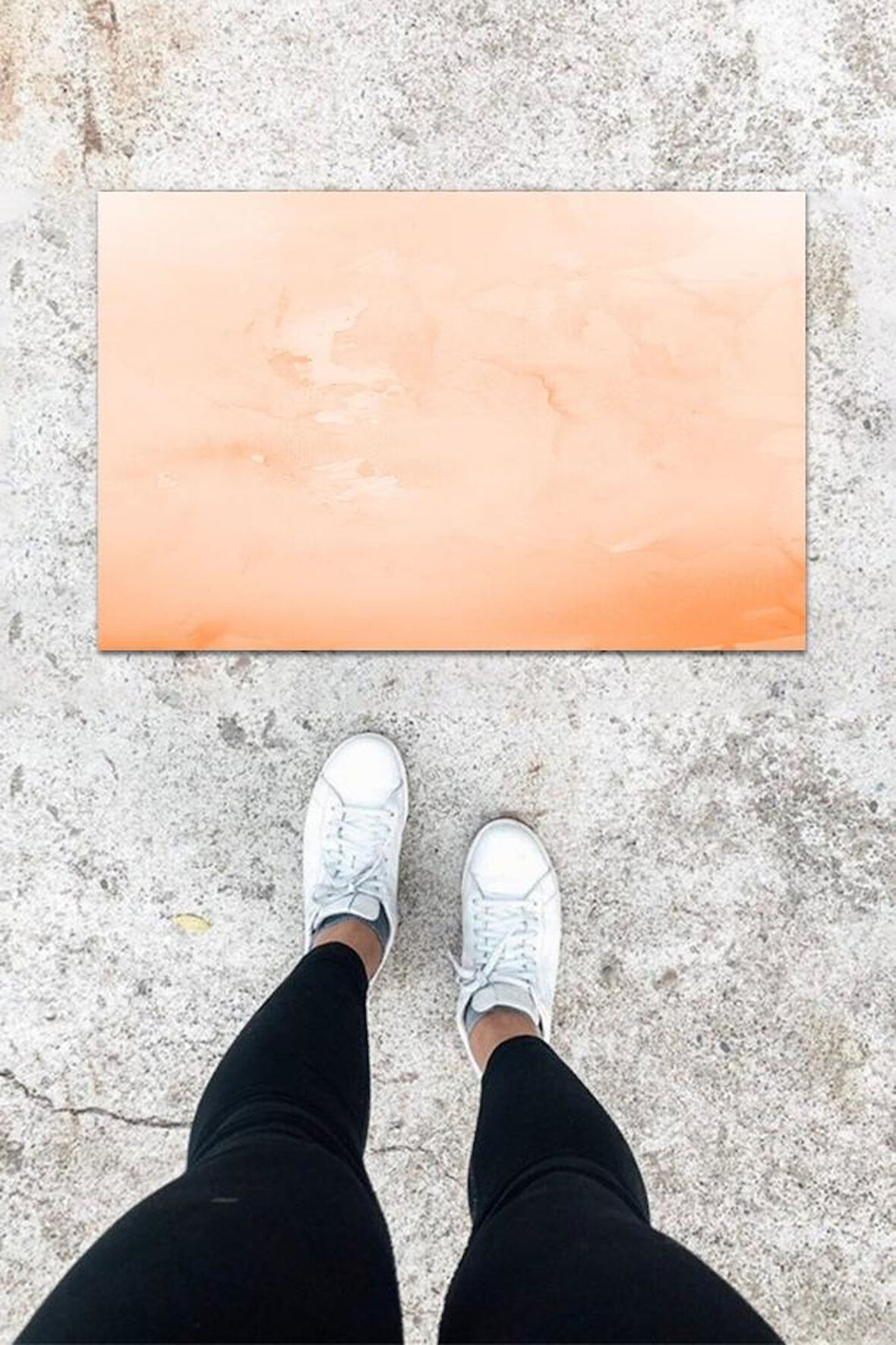 Dijital Baskı Pembe Düz Desen Kapı Önü Paspası K-1017