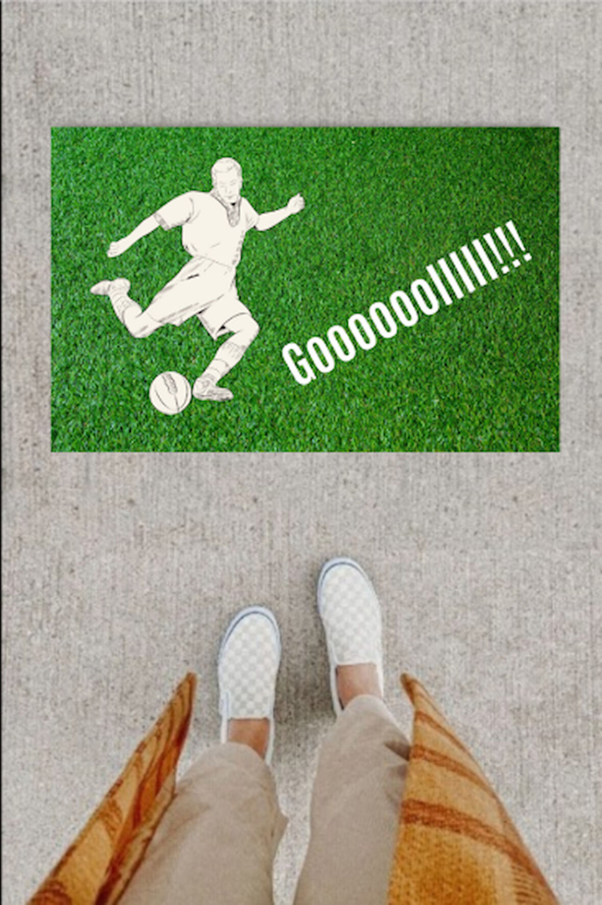 Kapı Önü Paspası Dekoratif Dijital Baskı Goooolllll P-2348