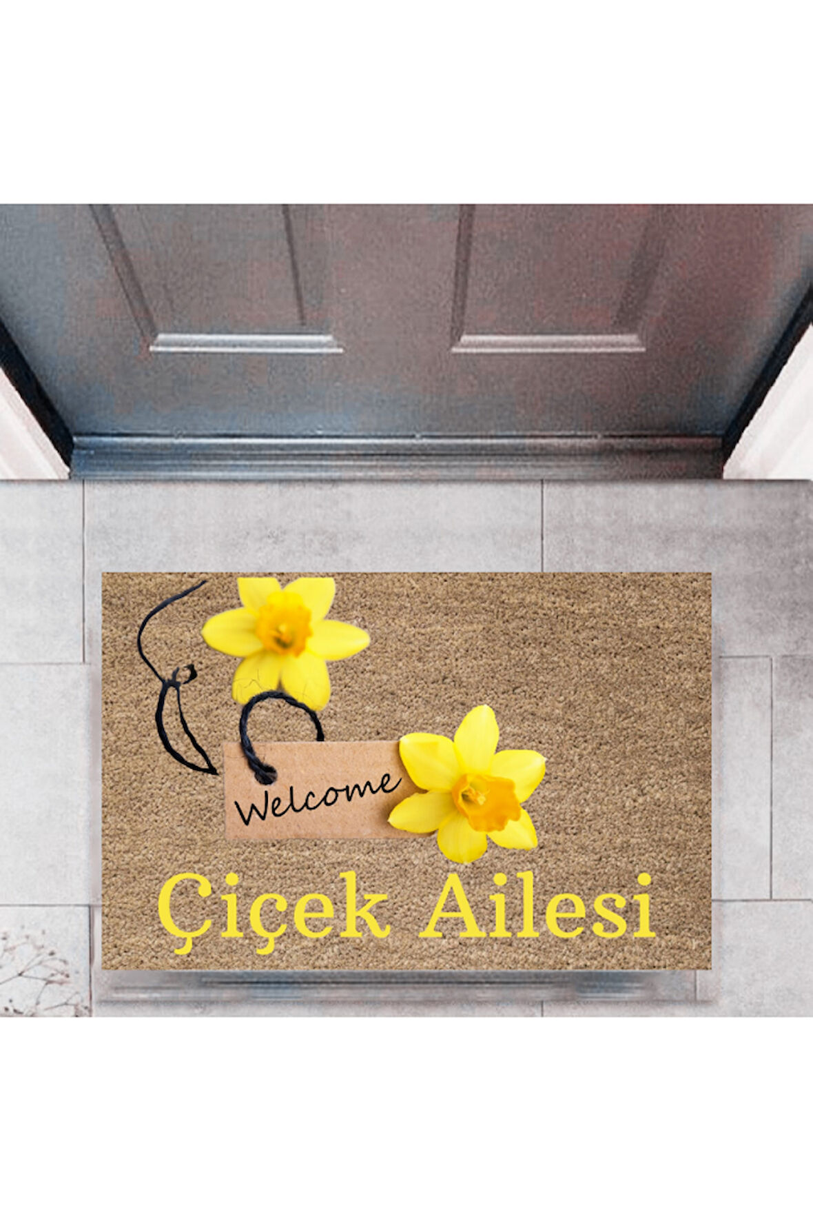 Kapı Önü Paspası Dekoratif Dijital Baskı Welcome P-2462