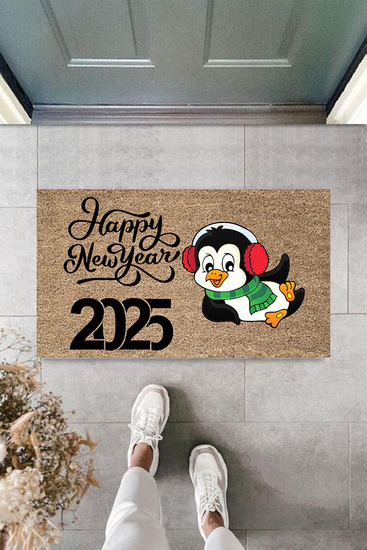 Kapı Önü Paspası Yeni Yıl 2025 Özel Tasarım Model 12