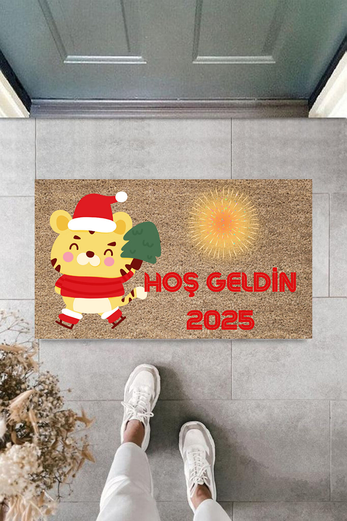 Kapı Önü Paspası Yeni Yıl 2025 Özel Tasarım Model 49