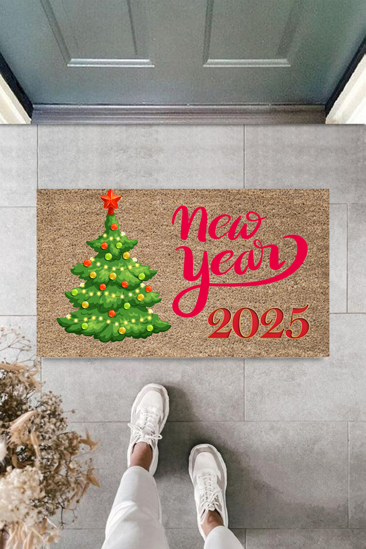 Kapı Önü Paspası Yeni Yıl 2025 Özel Tasarım Model 53