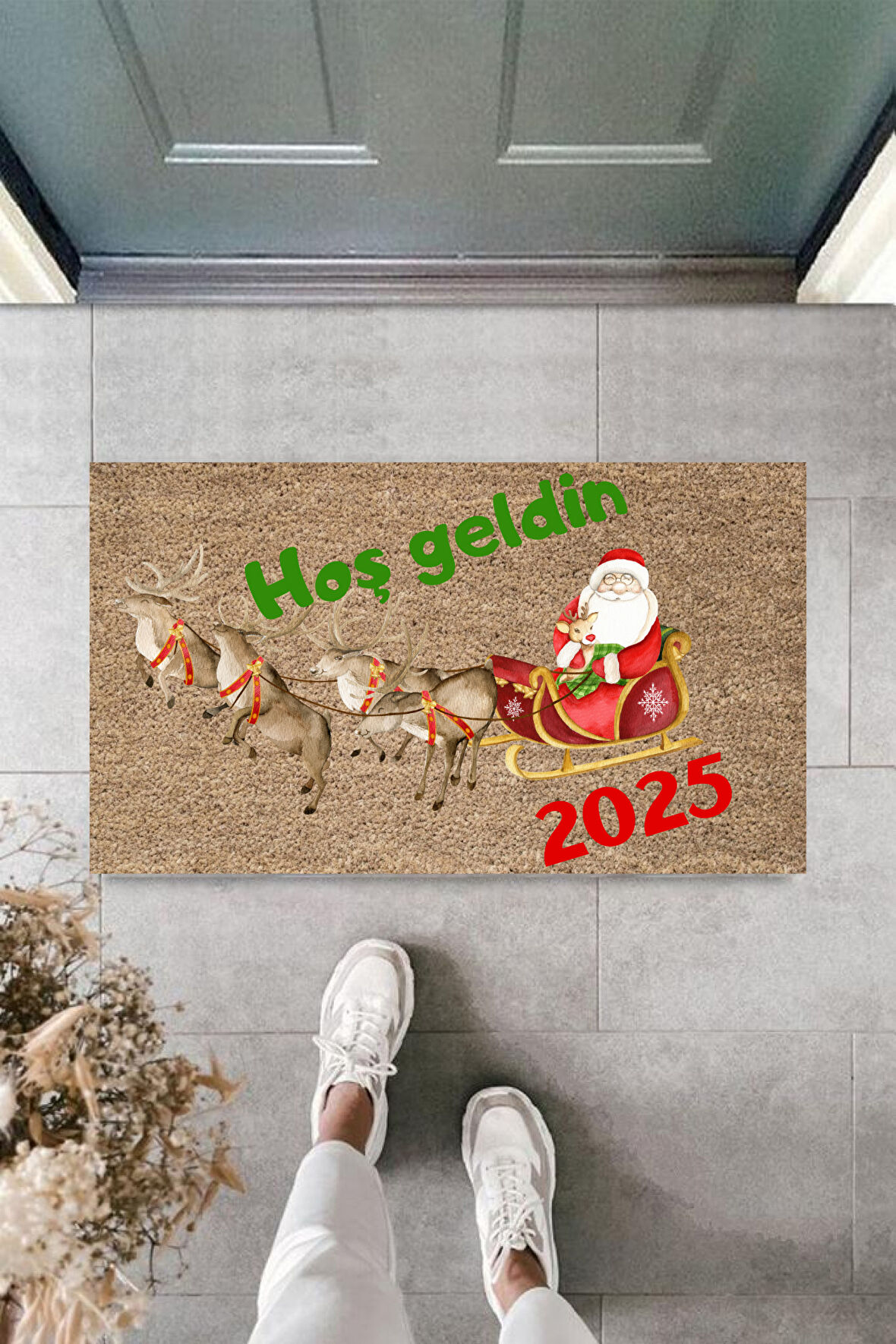 Kapı Önü Paspası Yeni Yıl 2025 Özel Tasarım Model 68