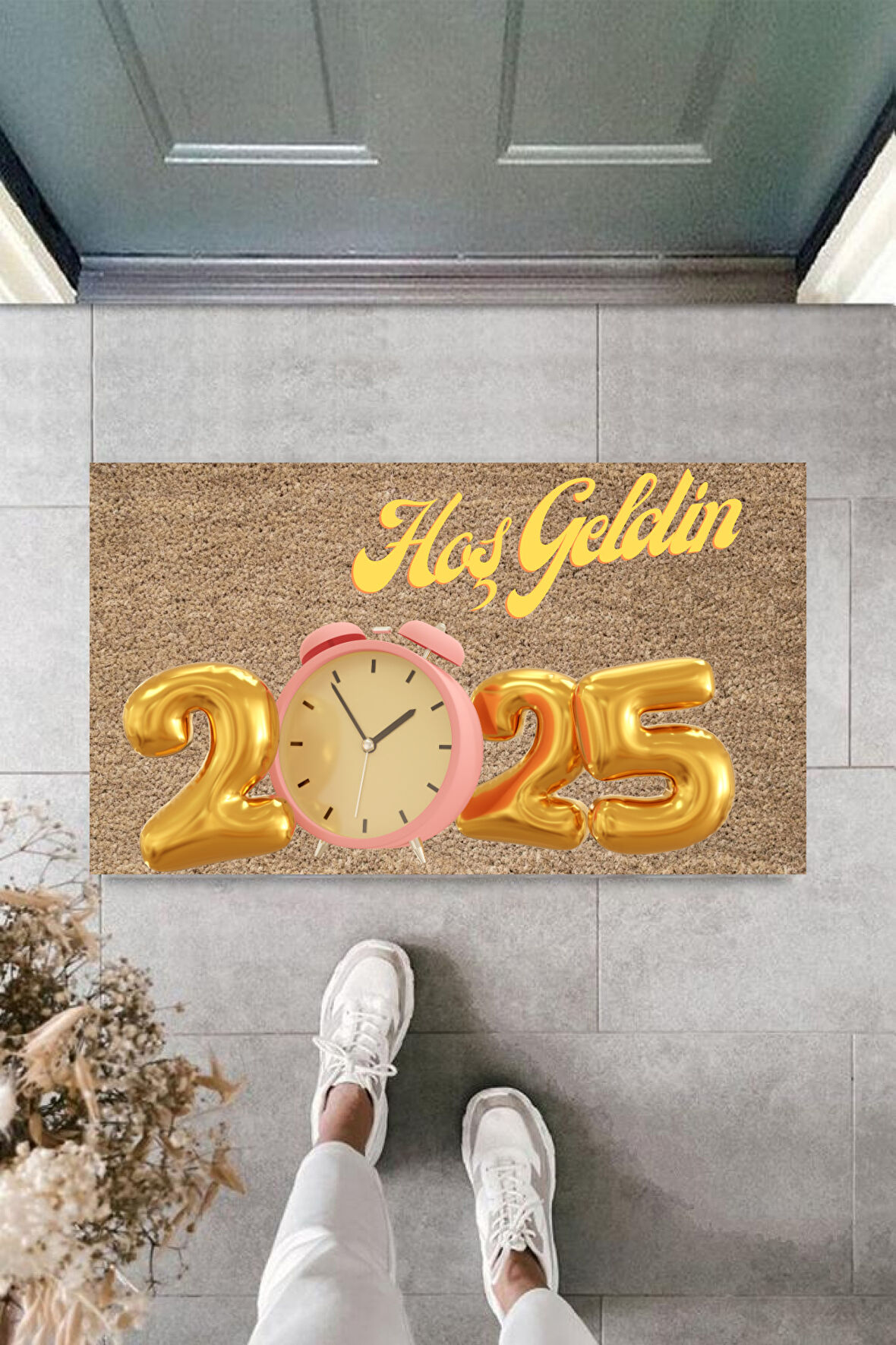 Kapı Önü Paspası Yeni Yıl 2025 Özel Tasarım Model 125