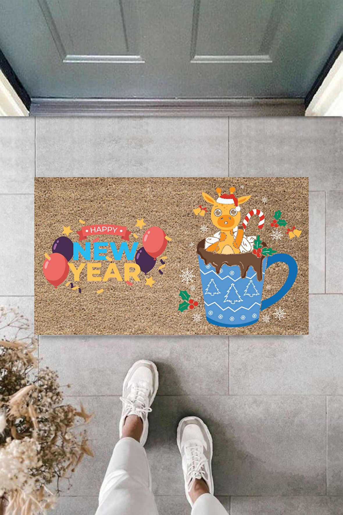 Kapı Önü Paspası Yeni Yıl 2025 Özel Tasarım Model 162