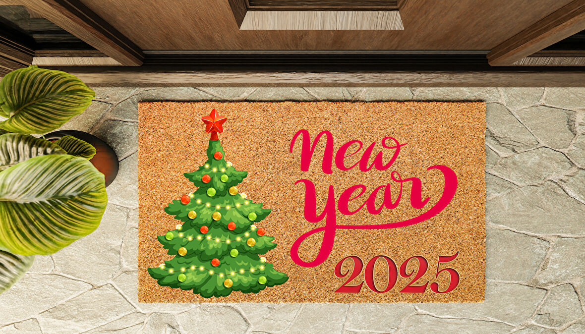 Kapı Önü Paspası Yeni Yıl 2025 Özel Tasarım Koko Model 141