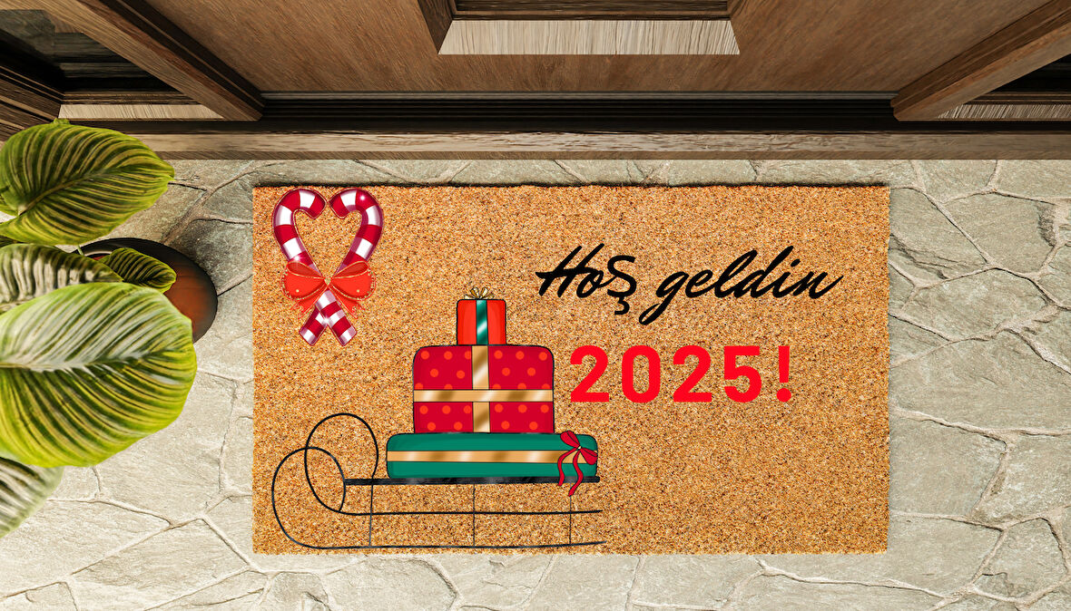Kapı Önü Paspası Yeni Yıl 2025 Özel Tasarım Koko Model 149