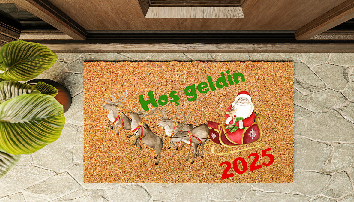 Kapı Önü Paspası Yeni Yıl 2025 Özel Tasarım Koko Model 156