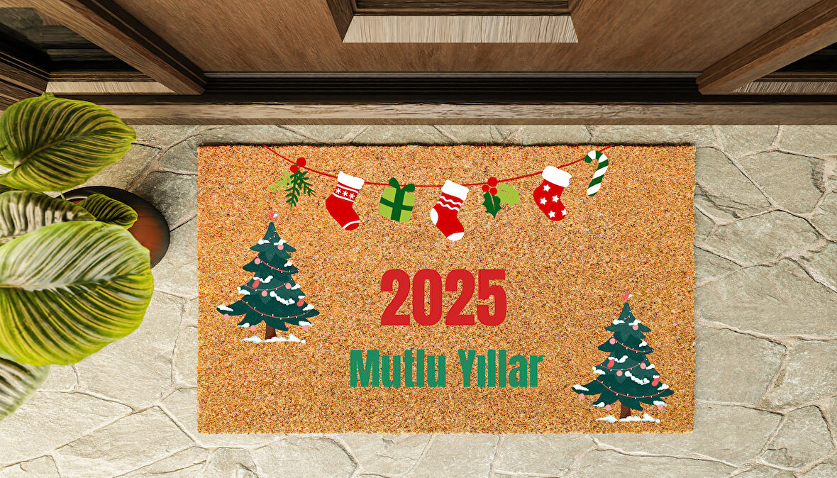 Kapı Önü Paspası Yeni Yıl 2025 Özel Tasarım Koko Model 182