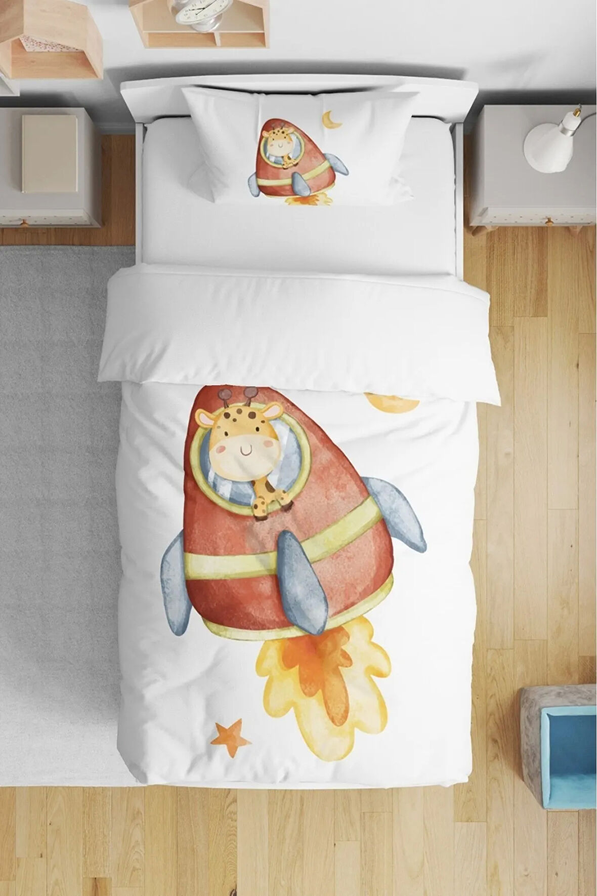 Bebek Nevresim Takımı Ranforce Serisi - Astronot Zebracık BNT2024-45