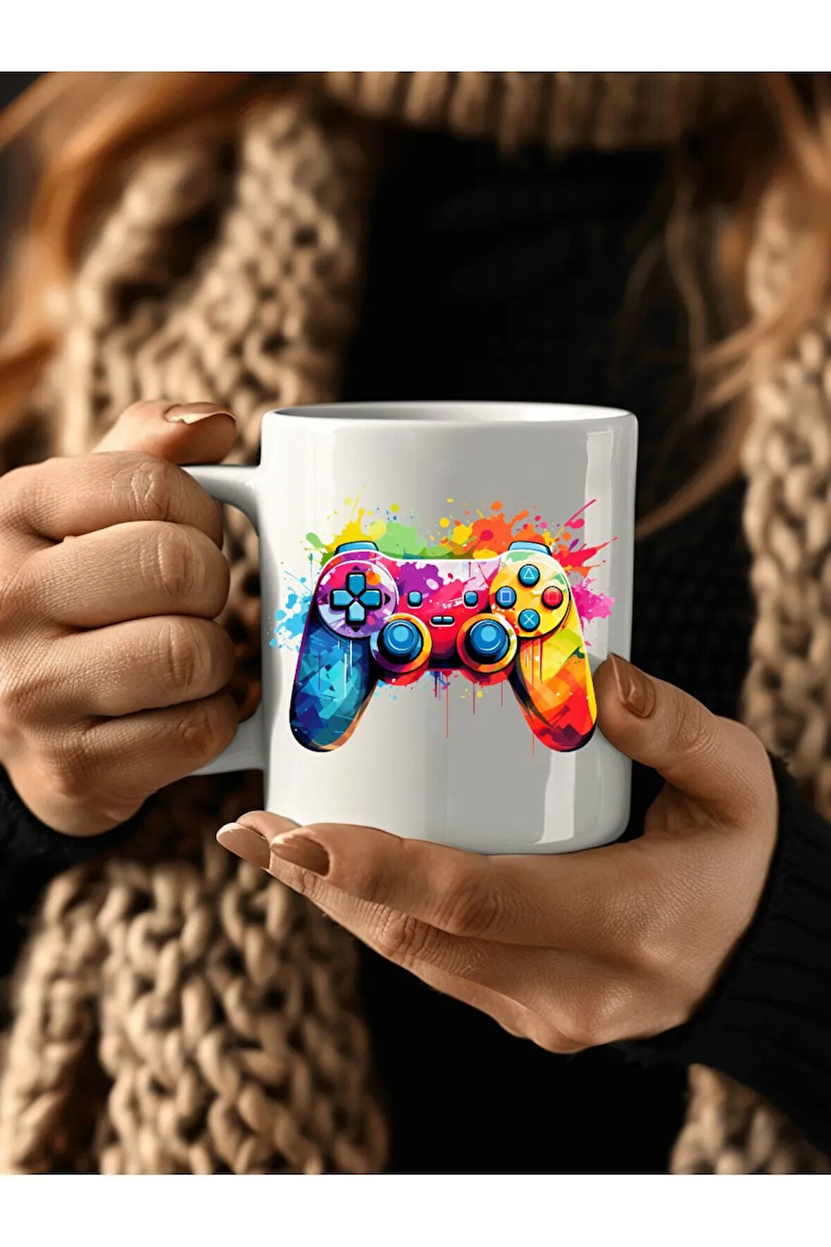 Oyun Konsolu Temalı 3 Boyutlu Tasarım Seramik Kupa Mug - Hediyelik Kupa