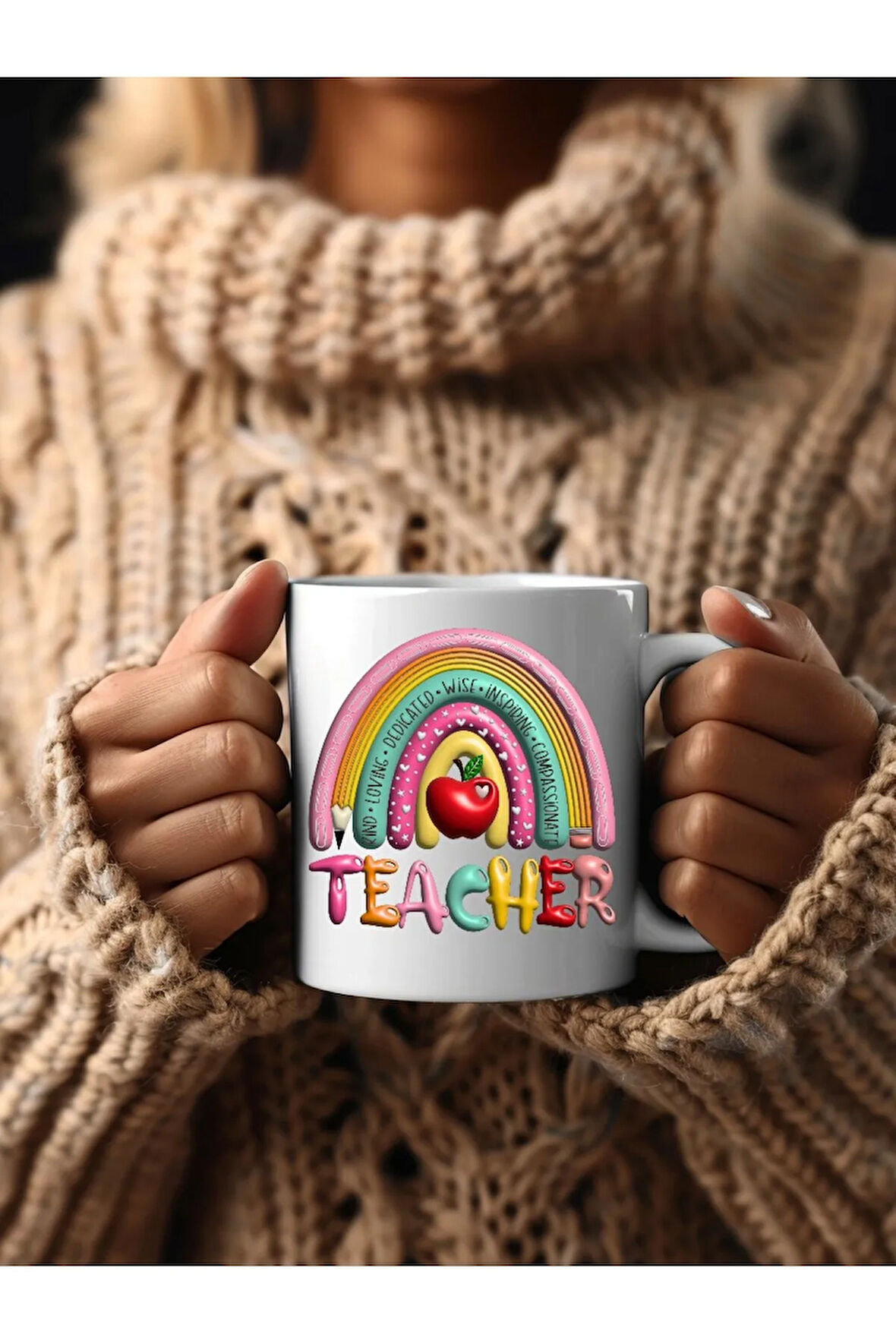 Öğretmen Temalı Özel Tasarım Seramik Kupa Mug - Hediyelik Kupa Bardak - Teacher