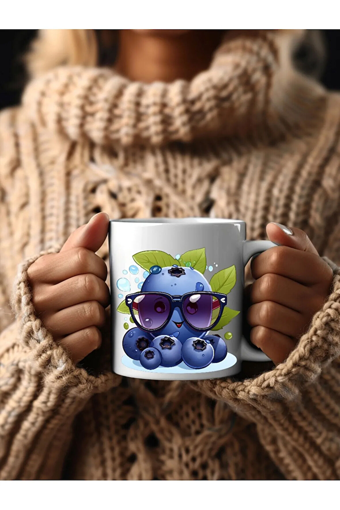 Meyve Emoji Şeklinde 3 Boyutlu Tasarım Seramik Kupa Mug - Hediyelik Kupa Bardak