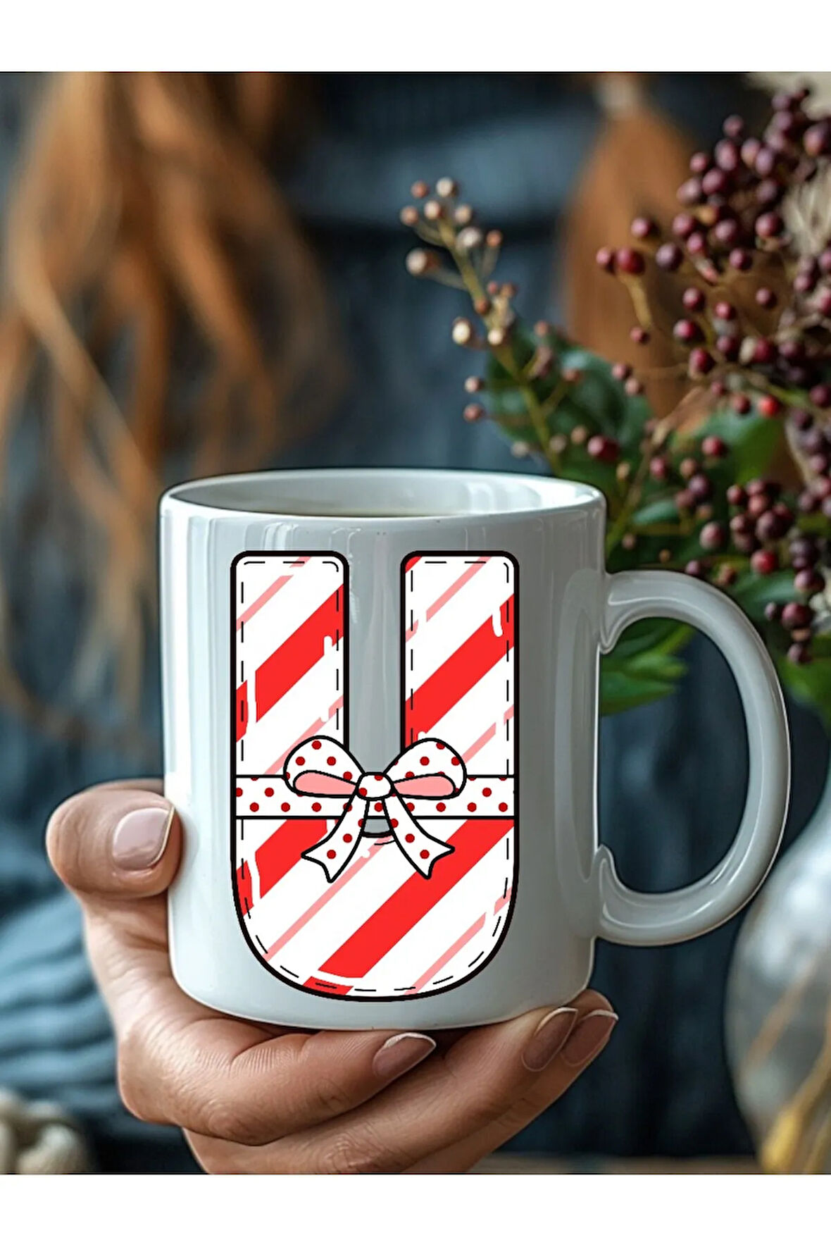 Harf Hediye Paketi Şeklinde Kişiye Özel 3 Boyutlu Tasarım Seramik Kupa Mug - Hediyelik Kupa Bardak