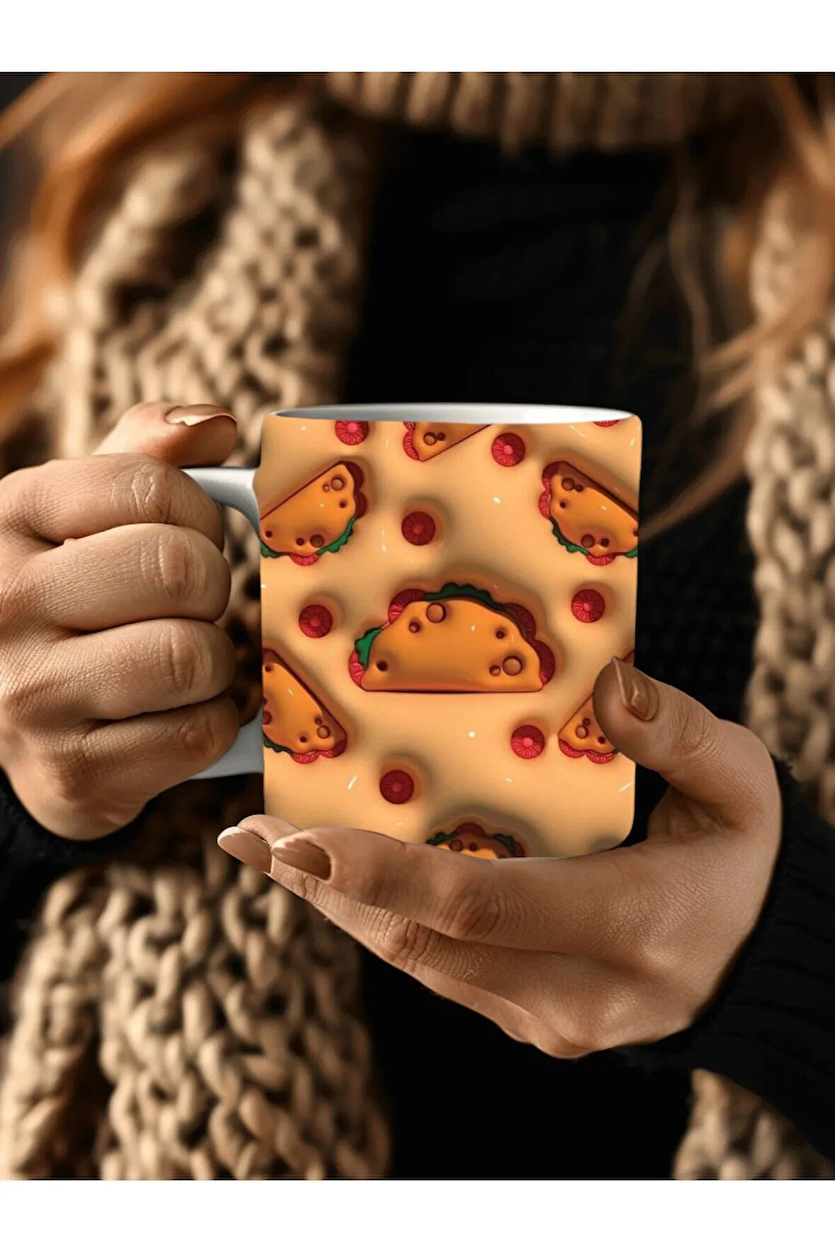 Meyve Baskılı 3D Tasarım Seramik Kupa Mug - Hediyelik Kupa Bardak - Meyve Çeşitleri