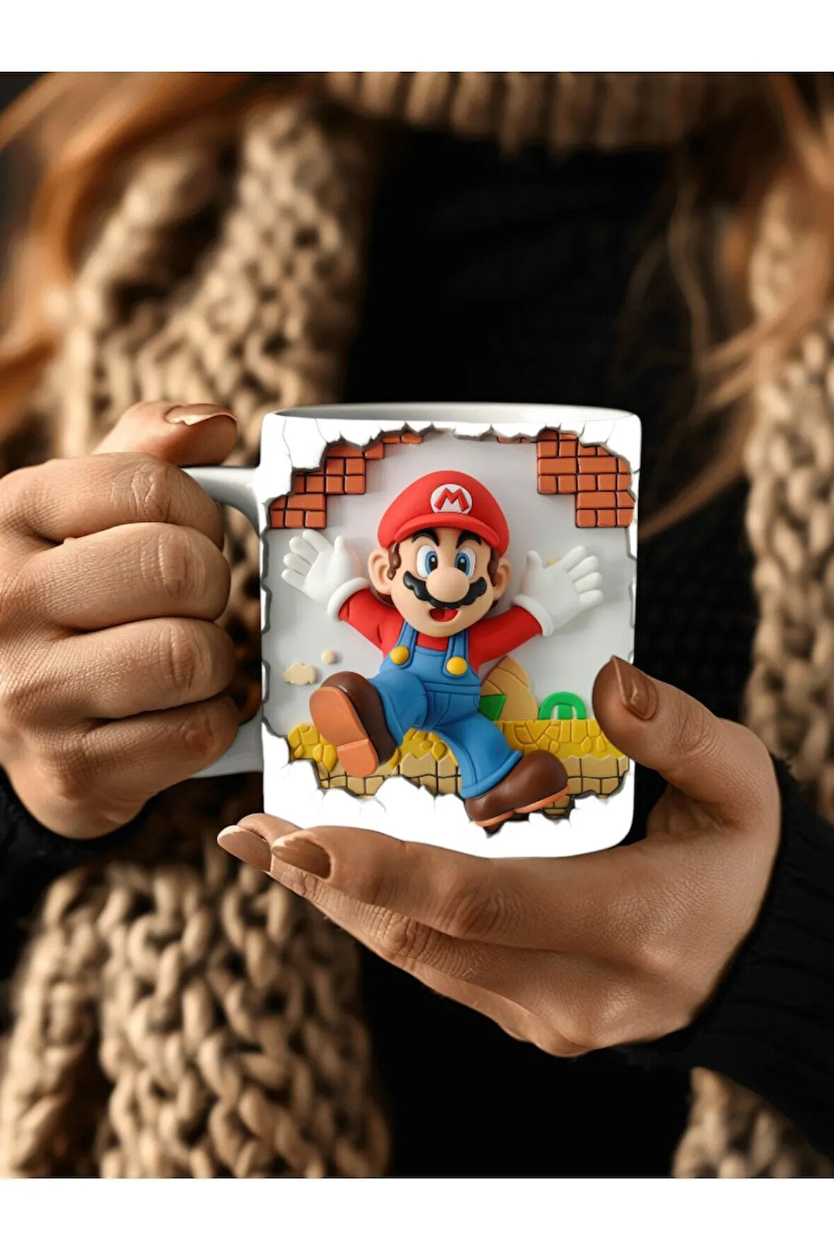 Süper Mario Baskılı 3D Tasarım Seramik Kupa Mug - Hediyelik Kupa Bardak