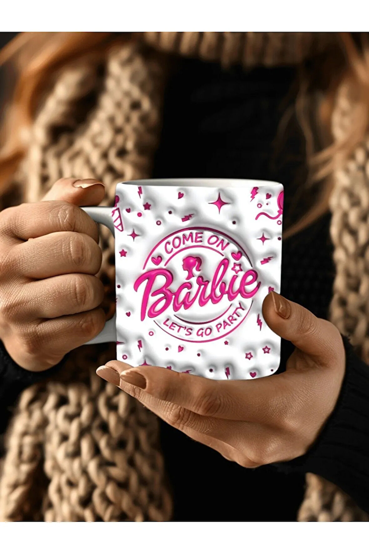 Barbie Baskılı 3D Tasarım Seramik Kupa Mug - Hediyelik Kupa Bardak