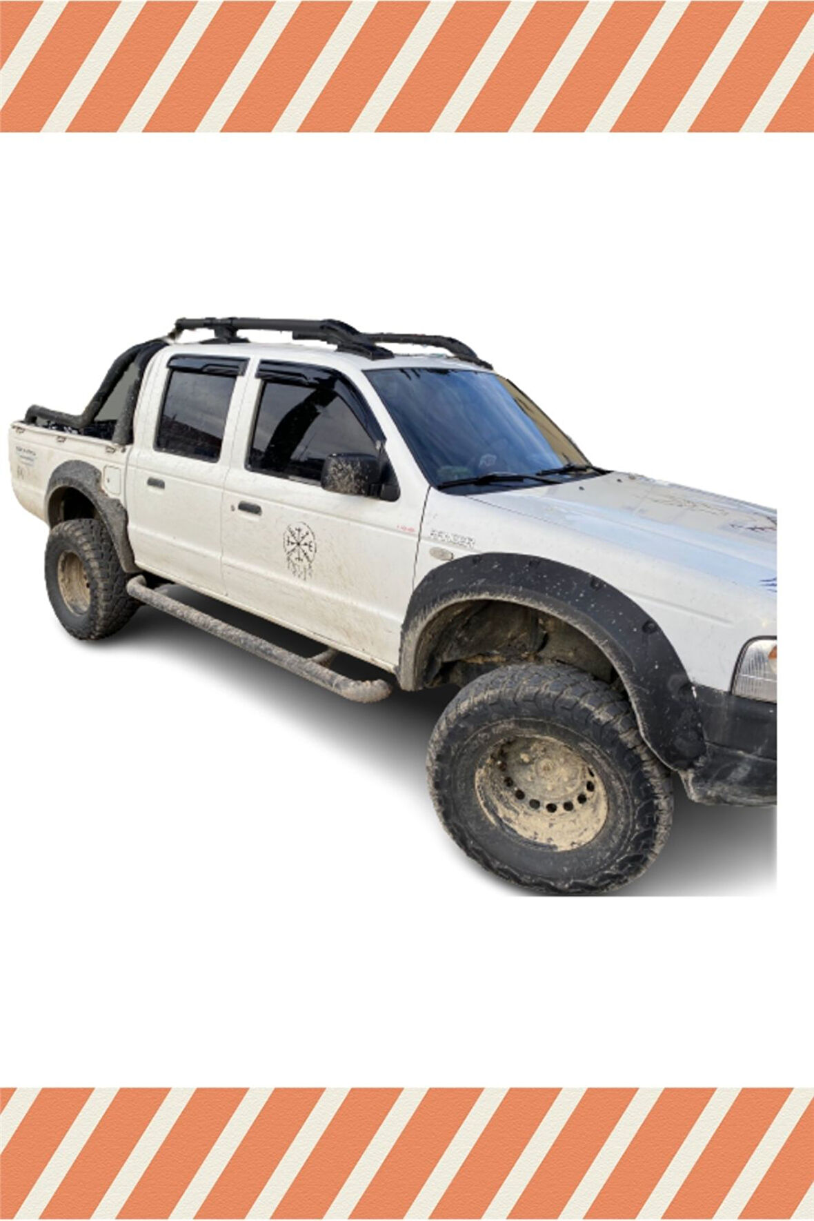 Ford Ranger 1999-2012 Modellerine Uyumlu Özel 4'Lü Mügen Tip Cam Rüzgarlığı