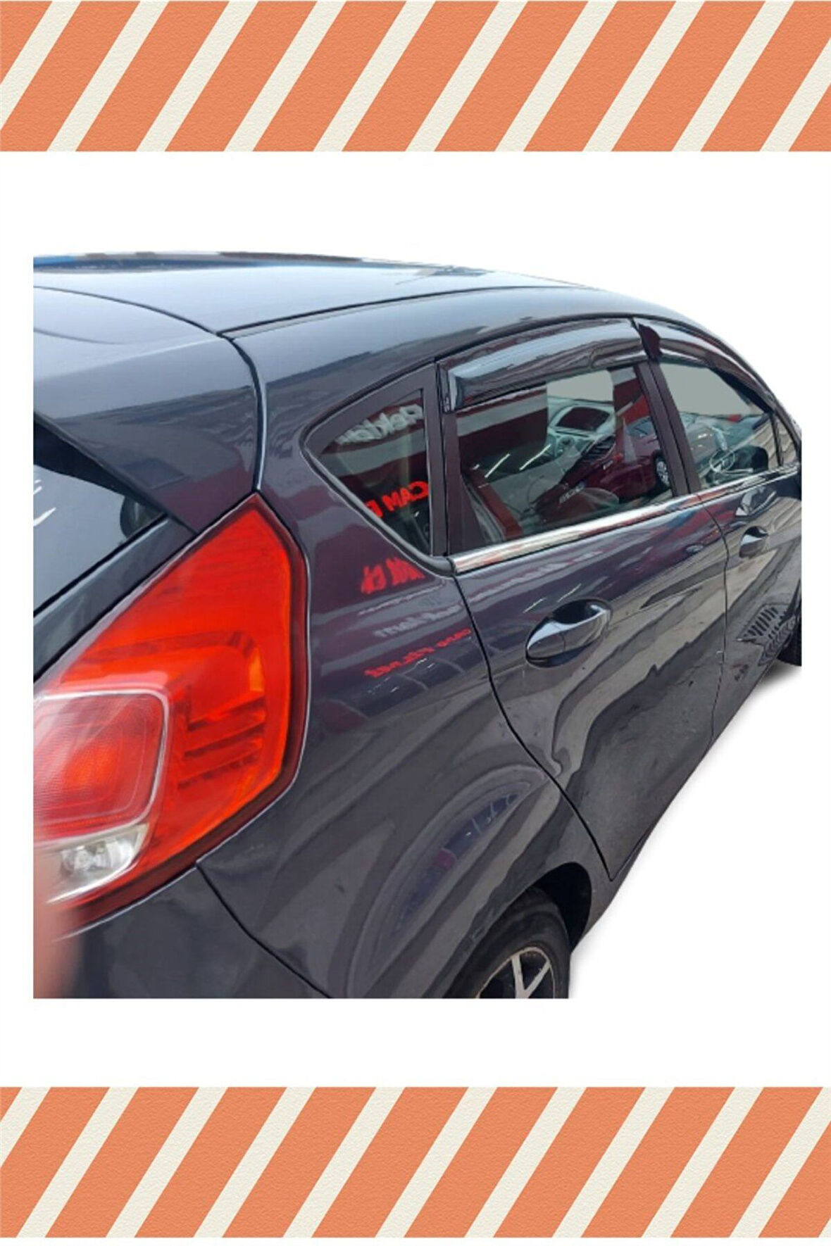 Ford Fiesta 2010-2017 Modellerine Uyumlu Özel 4'Lü Mügen Tip Cam Rüzgarlığı