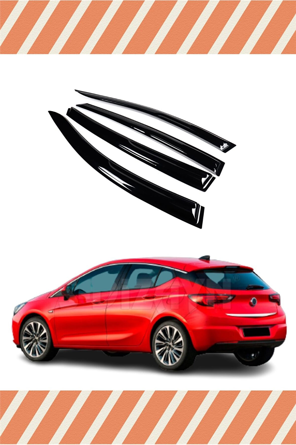 Opel Astra K Hb 2015-2020 Modellerine Uyumlu Özel 4'Lü Mügen Tip Cam Rüzgarlığı