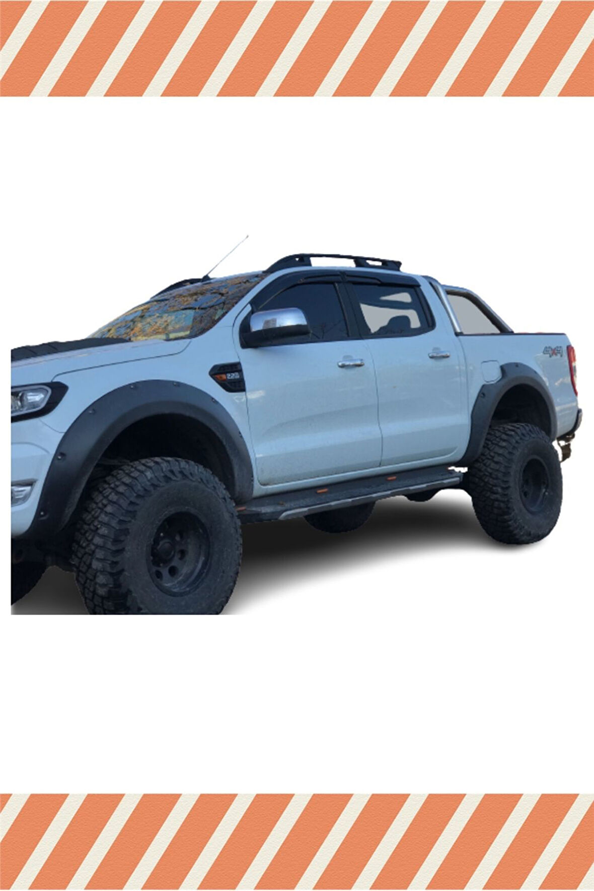 Ford Ranger 2013-2020 Modellerine Uyumlu Özel 4'Lü Mügen Tip Cam Rüzgarlığı