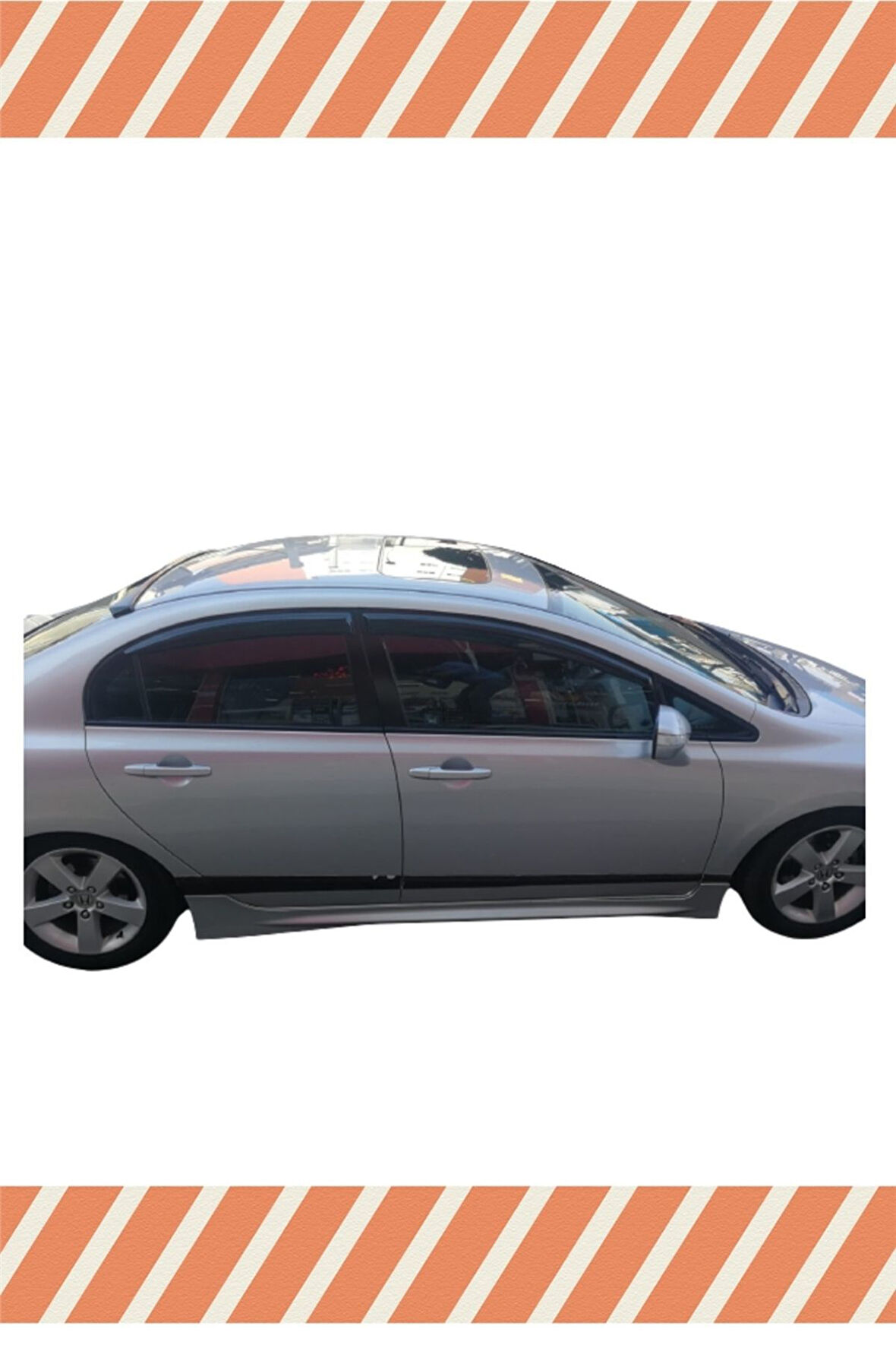 Honda Civic Sedan 2007-2012 Modellerine Uyumlu Özel 4'Lü Mügen Tip Cam Rüzgarlığı