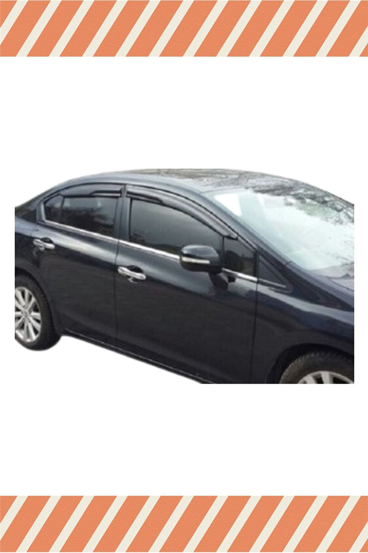 Honda Civic Sedan 2012 -2015 Modellerine Uyumlu Özel 4'Lü Mügen Tip Cam Rüzgarlığı