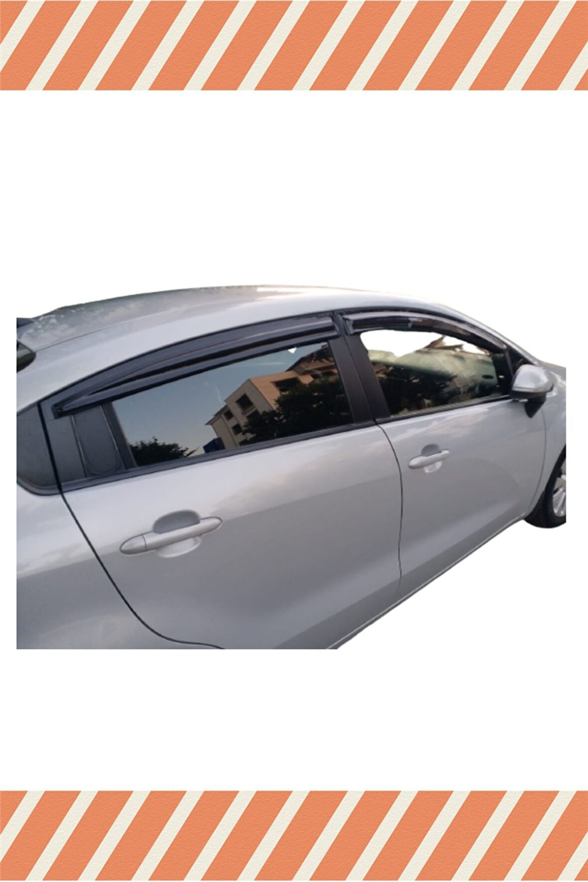 Kia Rio Sedan 2011-2017 Modellerine Uyumlu Özel 4'Lü Mügen Tip Cam Rüzgarlığı