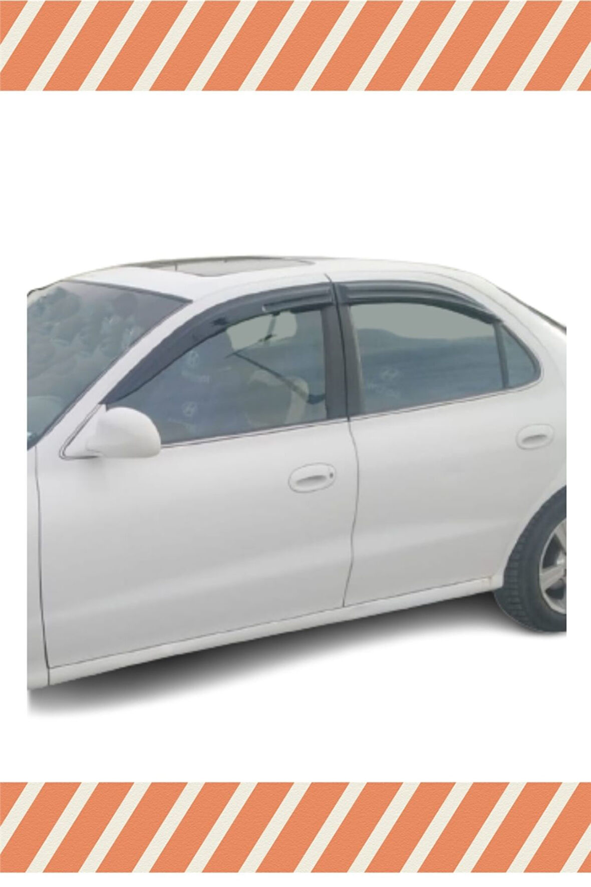 Hyundai Elantra 1996-2001 Modellerine Uyumlu Özel 4'Lü Mügen Tip Cam Rüzgarlığı