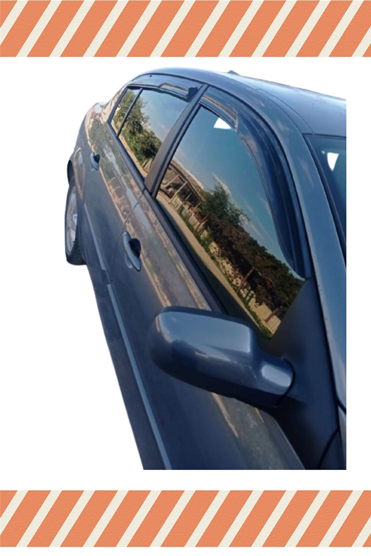 Renault Megane 2 Sedan 2004-2010 Modellerine Uyumlu Özel 4'Lü Mügen Tip Cam Rüzgarlığı