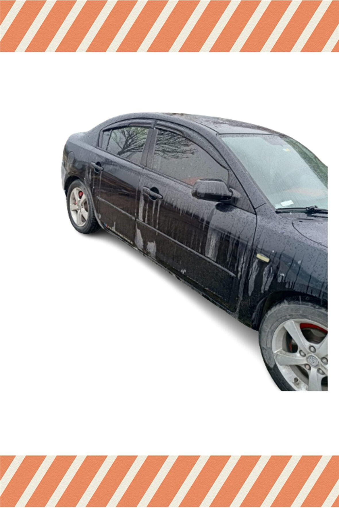 Mazda 3 Sedan 2003-2009 Modellerine Uyumlu Özel 4'Lü Mügen Tip Cam Rüzgarlığı